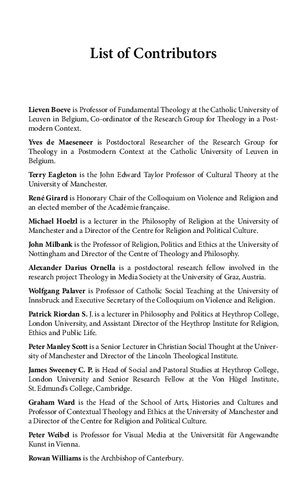 The New Visibility Of Religion Studies In Religion And Cultural Hermeneutics Graham Ward Michael Hoelzl Editors