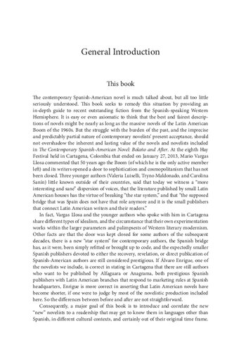 Contemporary Spanishamerican Novel Bolano And After Will H Corral