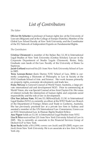 Transnational Corporations And Human Rights Olivier De Schutter Editor