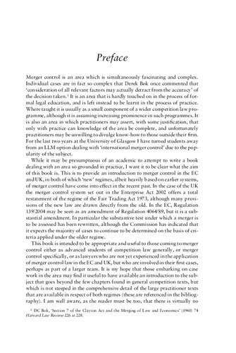 The Law Of Merger Control In The Ec And The Uk Mark Furse