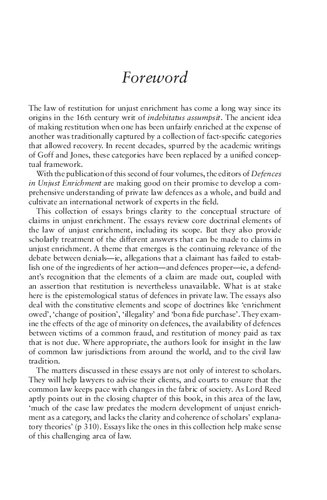 Defences In Unjust Enrichment Hart Studies In Private Law Essays On Defences 2 1st Edition Andrew Dyson