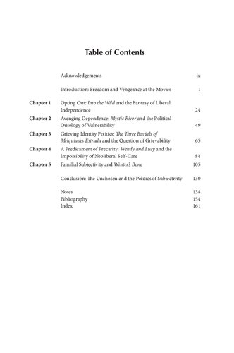 Freedom And Vengeance On Film Precarious Lives And The Politics Of Subjectivity Robert E Watkins