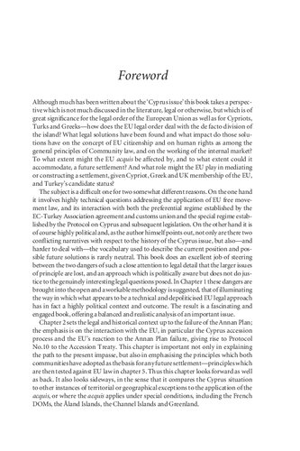 The Cyprus Issue The Four Freedoms In A Member State Under Siege Nikos Skoutaris