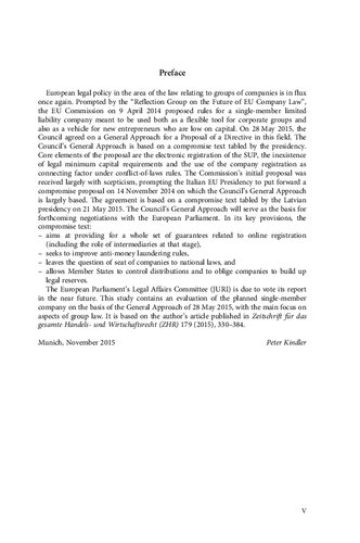 The Singlemember Limited Liability Company Sup Peter Kindler