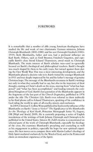 Pneumatology And Theology Of The Cross In The Preaching Of Christoph Friedrich Blumhardt The Holy Spirit Between Wittenberg And Azusa Street Simeon Zahl