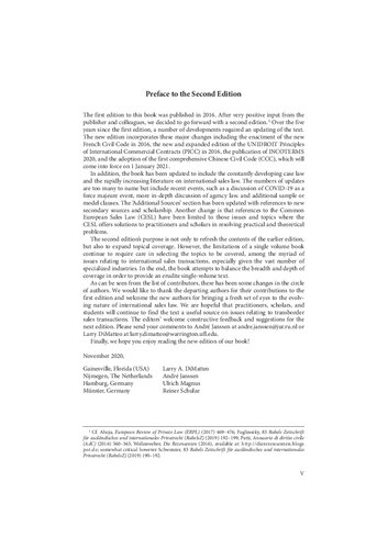 International Sales Law A Handbook Larry Dimatteo Andr Janssen Ulrich Magnus Reiner Schulze Editors