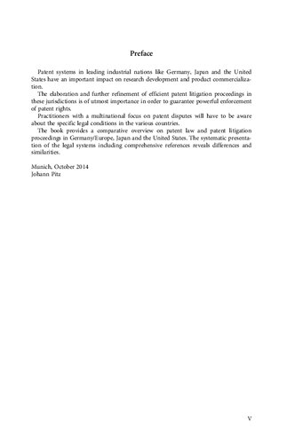 Patent Litigation In Germany Japan And The United States Johann Pitz