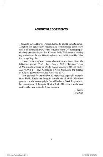 Ovids Metamorphoses A Readers Guide Genevieve Liveley