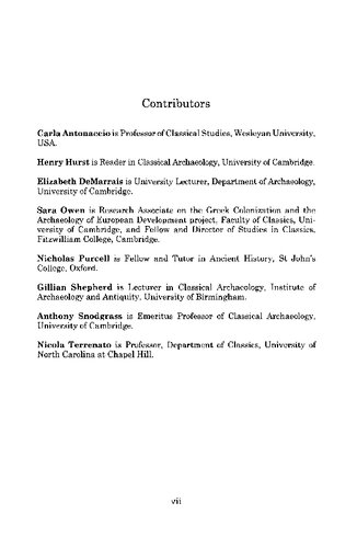 Ancient Colonizations Analogy Similarity And Difference Henry Hurst Sara Owen Editors