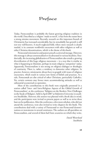 Global Pentecostalism Encounter With Other Religious Traditions David Westerlund Editor