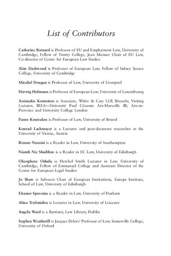 The Outer Limits Of European Union Law Catherine Barnard Okeoghene Odudu Editors