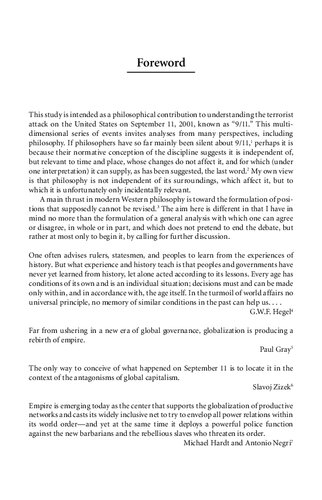 Before And After 911 A Philosophical Examination Of Globalization Terror And History Tom Rockmore