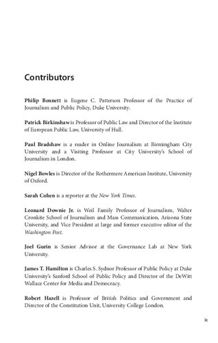 Transparency In Politics And The Media 1st Edition Nigel Bowles