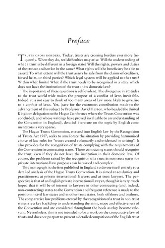The Hague Trusts Convention Scope Application And Preliminary Issues Jonathan Harris