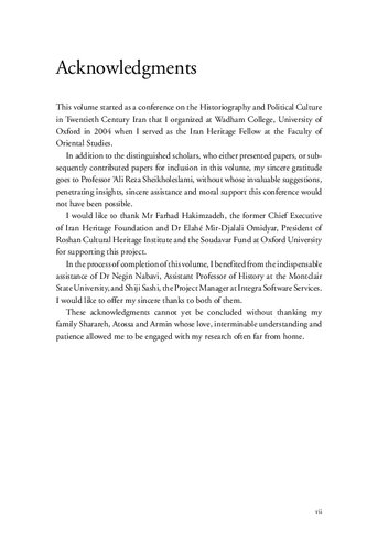 Iran In The 20th Century Historiography And Political Culture Touraj Atabaki Editor