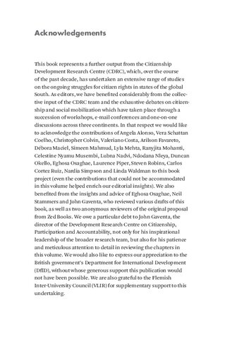Citizenship And Social Movements Perspectives From The Global South Lisa Thompson Chris Tapscott Editors