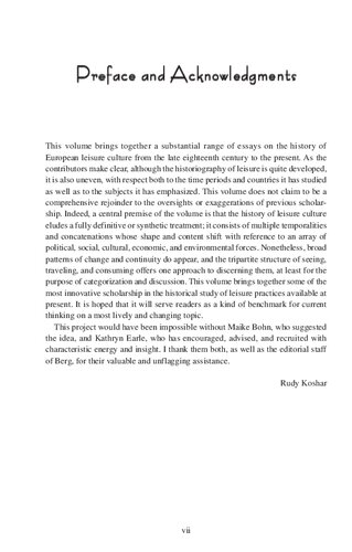 Histories Of Leisure 1st Edition Rudy Koshar Editor