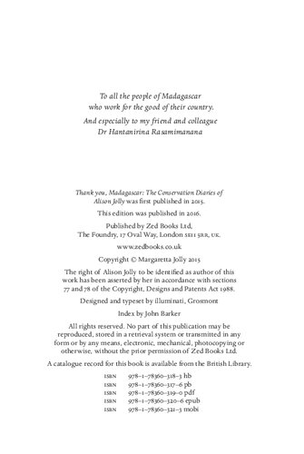 Thank You Madagascar The Conservation Diaries Of Alison Jolly Alison Jolly