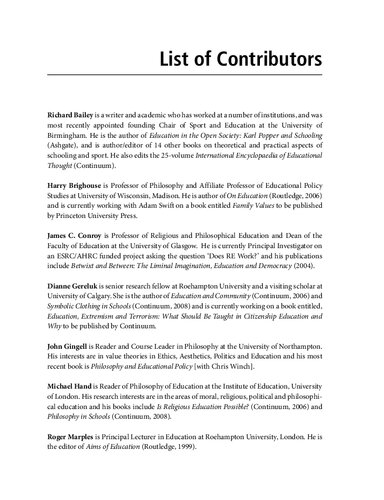 The Philosophy Of Education An Introduction Richard Bailey Editor