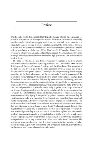 Expert Privilege In Civil Evidence Paul England