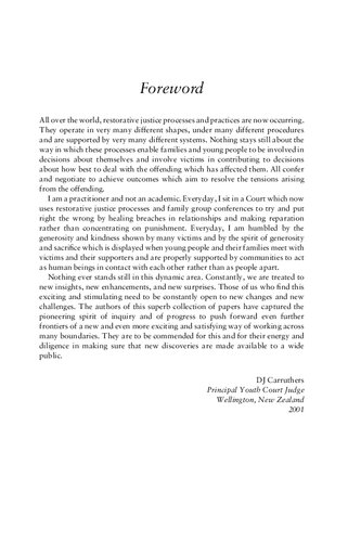 Restorative Justice For Juveniles Conferencing Mediation And Circles Allison Morris Gabrielle Maxwell Editors