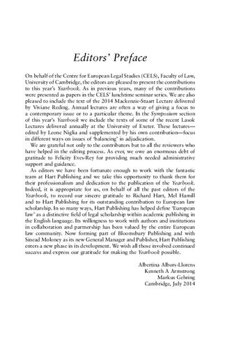 The Cambridge Yearbook Of European Legal Studies Volume 16 20132014 Albertina Alborsllorens Kenneth A Armstrong Markus W Gehring Editors