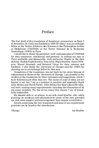 Simplicius On Aristotle On The Heavens 21014 Ian Mueller