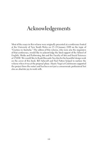 Strong Opinions J M Coetzee And The Authority Of Contemporary Fiction Chris Danta Sue Kossew Julian Murphet Editors