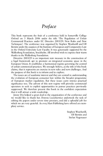 The Regulation Of Unfair Commercial Practices Under Ec Directive 200529 New Rules And New Techniques Stephen Weatherill Ulf Bernitz Editors