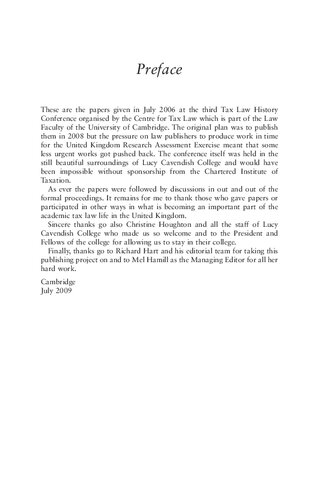 Studies In The History Of Tax Law Volume 3 John Tiley Editor