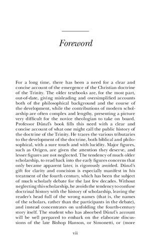 A Brief History Of The Doctrine Of The Trinity In The Early Church Franz Dnzl John Bowden
