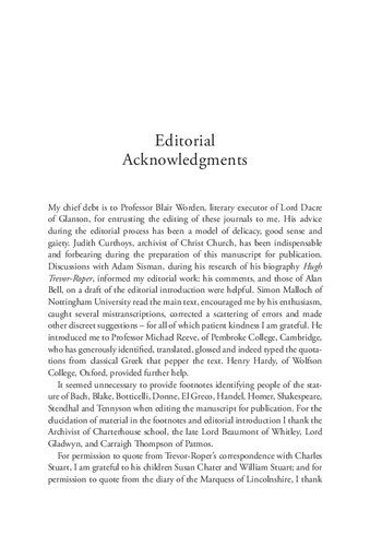 Hugh Trevorroper The Wartime Journals Richard Davenporthines Editor