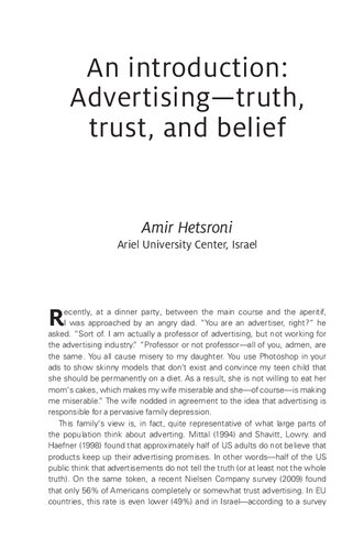 Advertising And Reality A Global Study Of Representation And Content Amir Hetsroni Editor