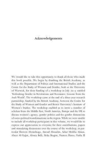 Rethinking Gender In Revolutions And Resistance Maha El Said