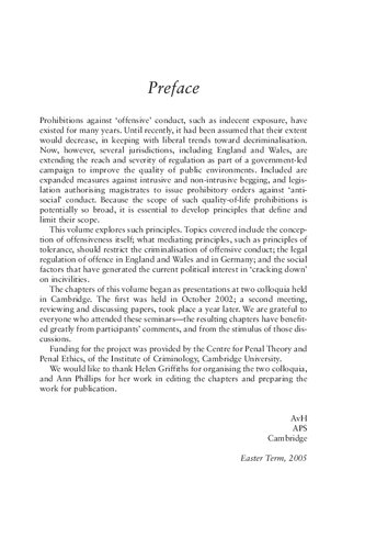 Incivilities Regulating Offensive Behaviour Andrew Von Hirsch Ap Simester Editors