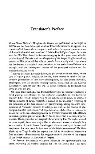 Nietzsche The Metaphysics Of The Tragic 1st Edition Nuno Nabais