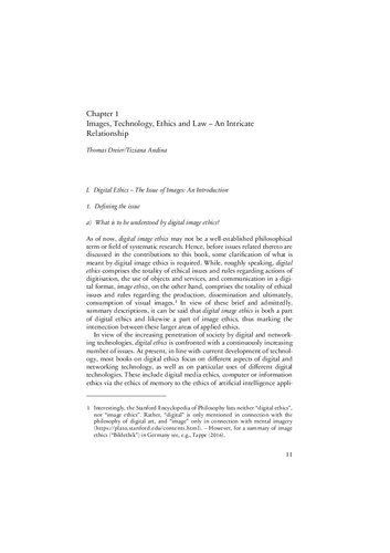 Digital Ethics The Issue Of Images Thomas Dreier Tiziana Andina Editors