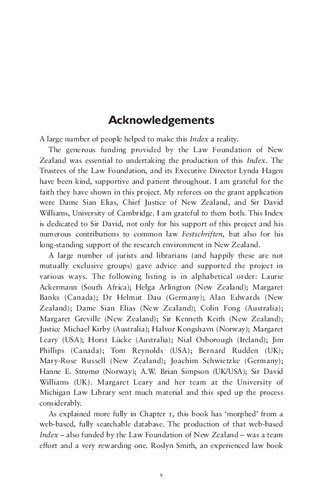 An Index To Common Law Festschriften Michael Taggart Editor