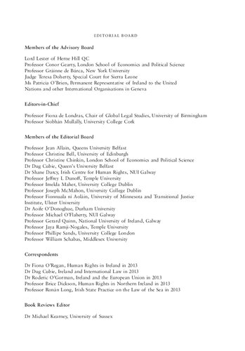 The Irish Yearbook Of International Law Volume 8 2013 Fiona De Londras Siobhn Mullally Editors