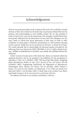 Fragmenting Fatherhood A Sociolegal Study Richard Collier Sally Sheldon