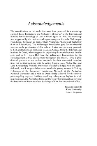 Legal Institutions And Collective Memories Susanne Karstedt