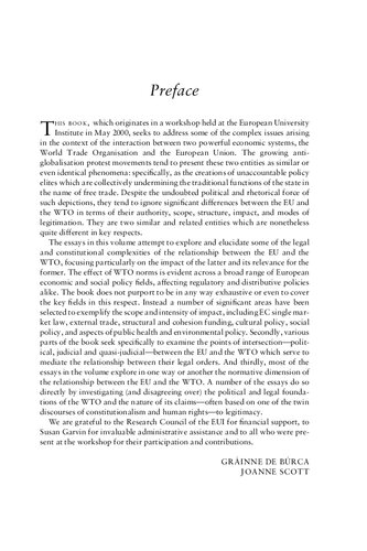 The Eu And The Wto Legal And Constitutional Issues Grinne De Brca Joanne Scott Editors
