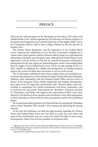 The Unitary Eu Patent System Justine Pila Christopher Wadlow Editors
