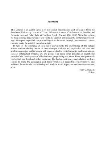 Intellectual Property Law And Policy Volume 10 Hugh C Hansen Editor