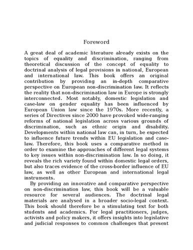 Cases Materials And Text On National Supranational And International Nondiscrimination Law Ius Commune Casebooks For The Common Law Of Europe Dagmar Schiek Lisa Waddington Mark Bell Editors