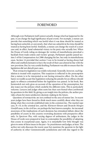 Retroactivity And The Common Law Ben Juratowitch