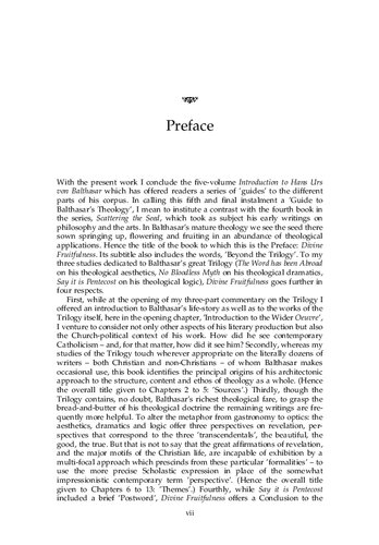 Divine Fruitfulness A Guide Through Balthasars Theology Beyond The Trilogy Aidan Nichols