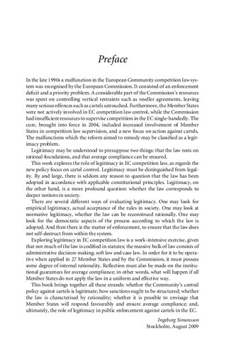 Legitimacy In Eu Cartel Control Ingeborg Simonsson