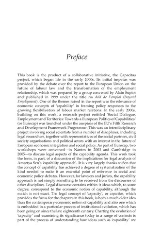Capacitas Contract Law And The Institutional Preconditions Of A Market Economy Simon Deakin Alain Supiot Editors