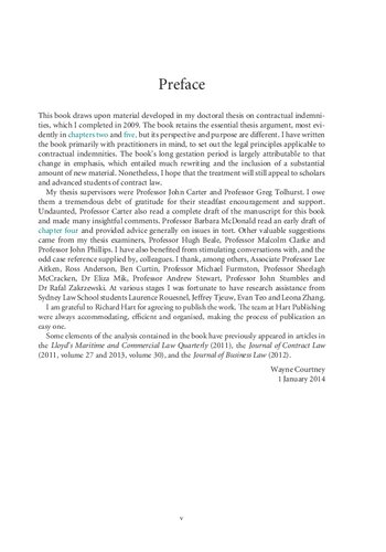 Contractual Indemnities Wayne Courtney